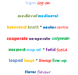 Two, or more, ways to spell many words.